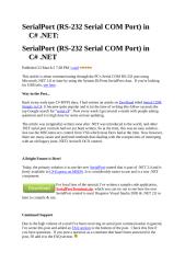 SerialPort (RS-232 Serial COM Port) in C# .NET.doc