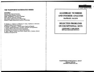 Algebraic Numbers and Fourier Analysis - Salem.pdf